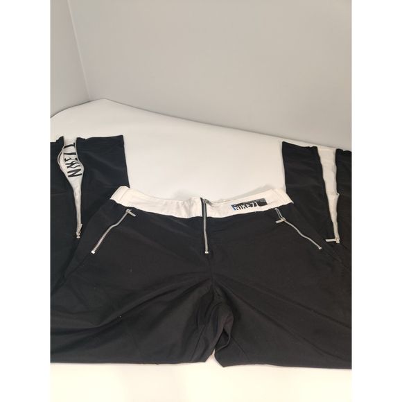 Vintage Nike 1971 Pants Flared Zippered Legs Black & White Medium - Picture 1 of 16